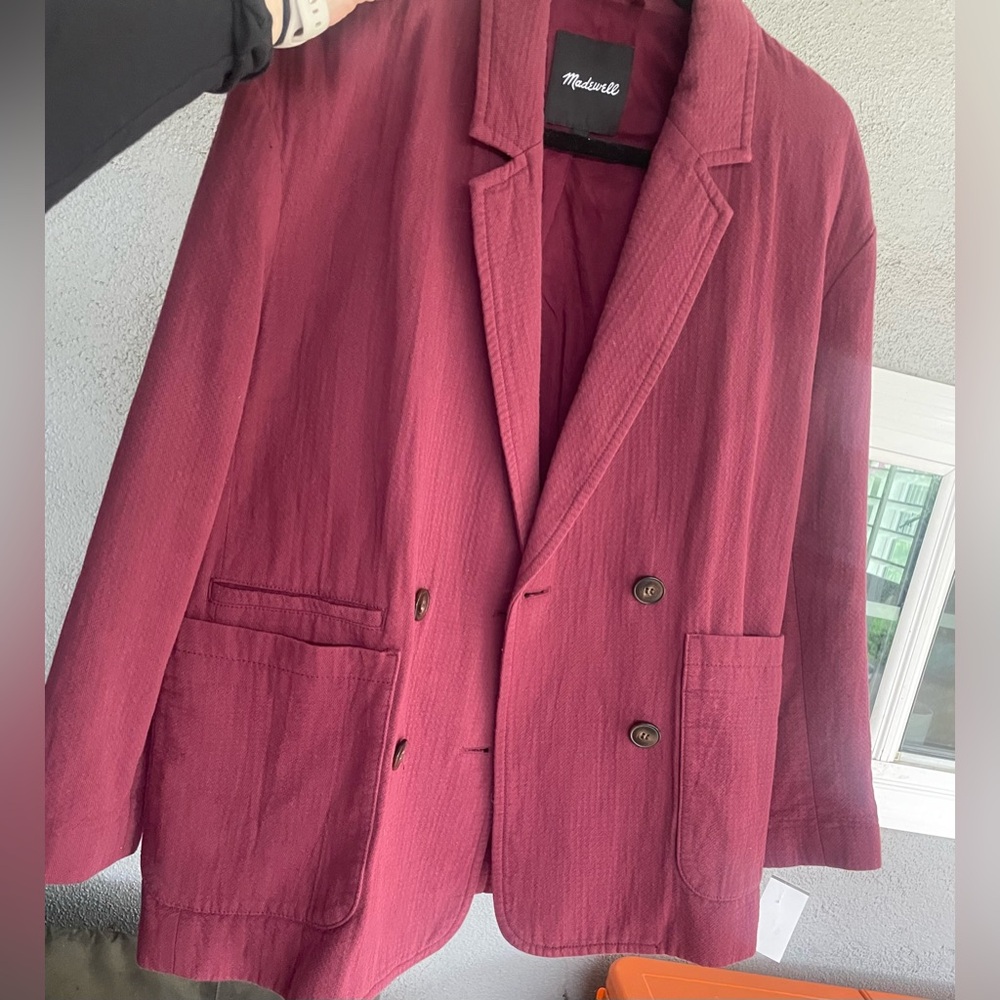 Madewell purple Double-Breasted Blazer